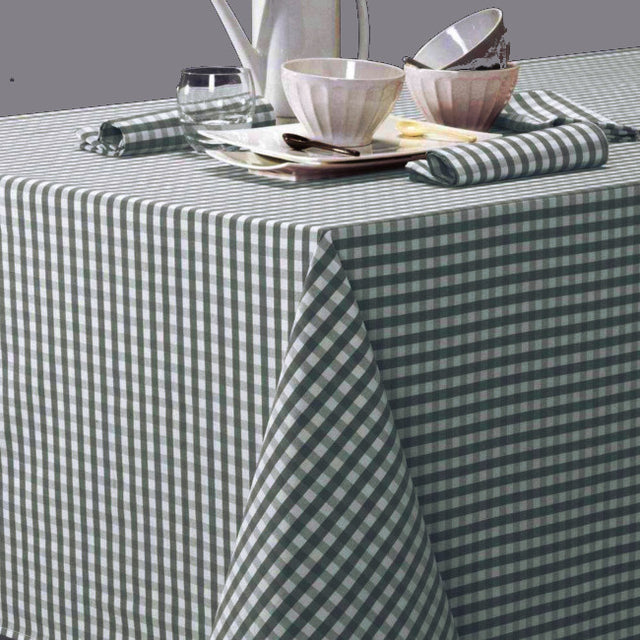 Patinir, grå og hvit rutet akrylduk 140 cm bred