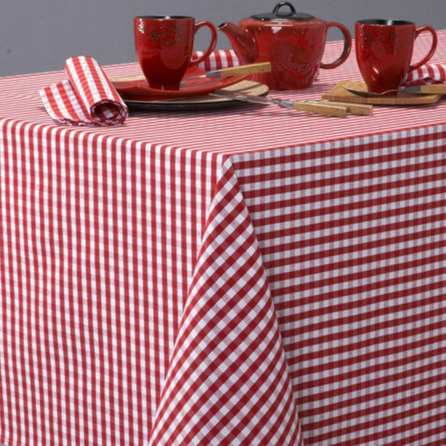 Patinir 140 cm, klassisk rutete akrylduk, rød