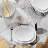 Tessouro Natural duk med borddekking, inkludert hvitt porselen og glass