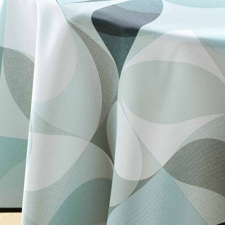 Nærbilde av Tessouro Sage-dukens tekstur og mønster i grønne og grå toner