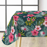 Textilia Bella – Mørk voksduk med blomster og blader