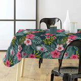 Textilia Bella – Mørk voksduk med blomster og blader