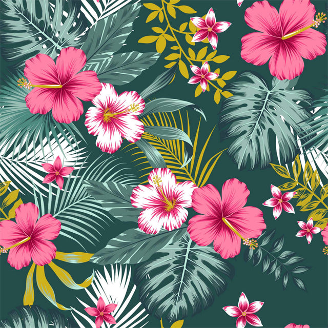 Textilia Bella – Mørk voksduk med blomster og blader