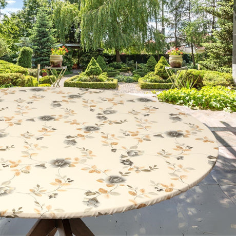 Textilia Brillantine Grey – rund voksduk med strikk