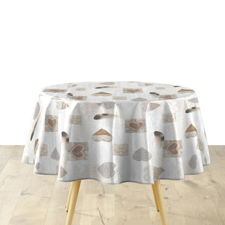 Textilia Delicia – rund voksduk med hjerter Ø 155 cm