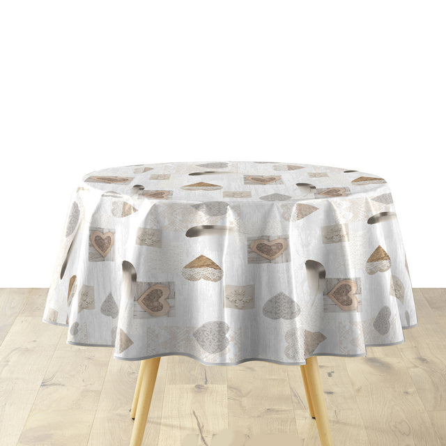 Textilia Delicia – rund voksduk med hjerter Ø 155 cm
