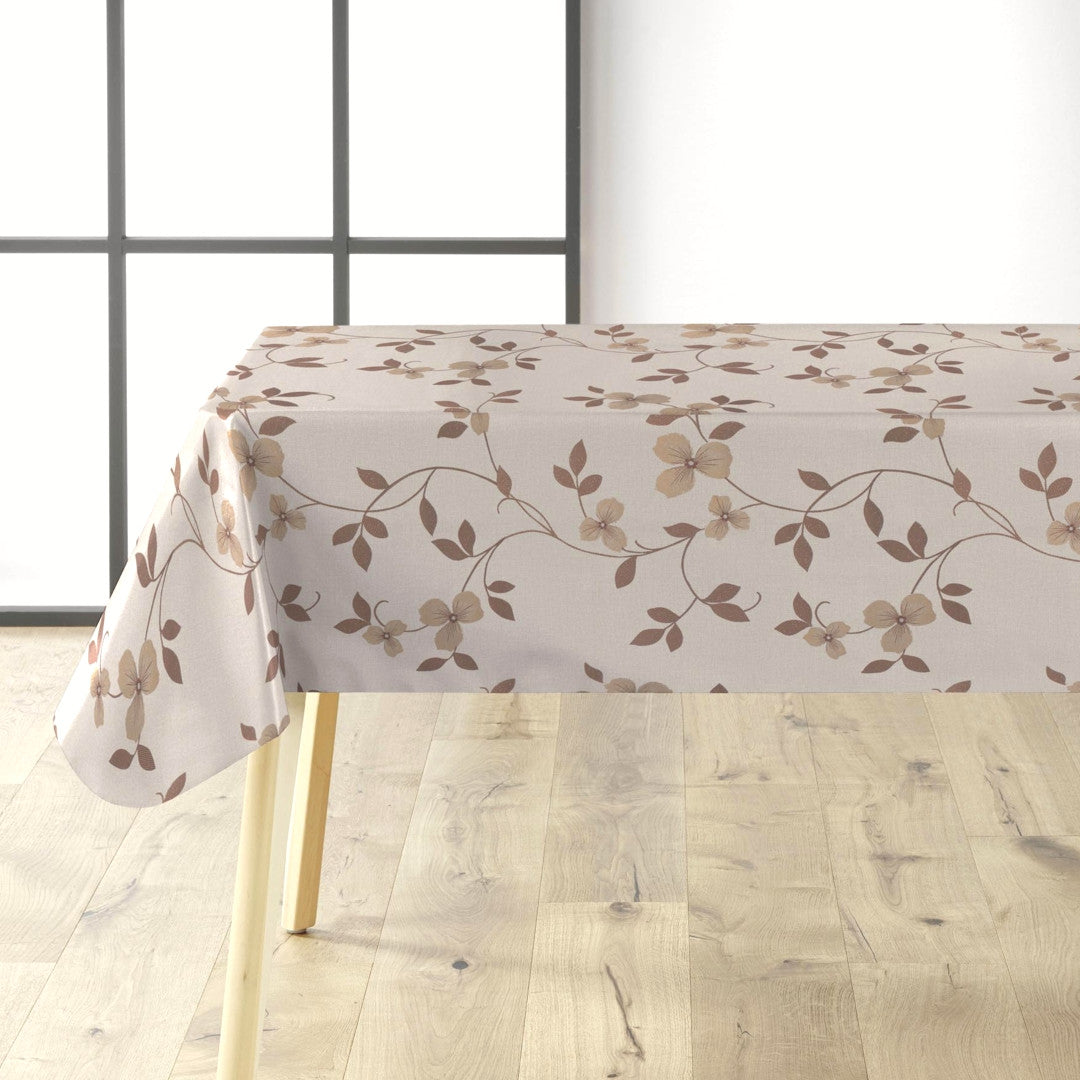 Textilia Glitter Floreal - Lys beige voksduk med blomsterranke