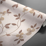 Textilia Glitter Floreal - Lys beige voksduk med blomsterranke