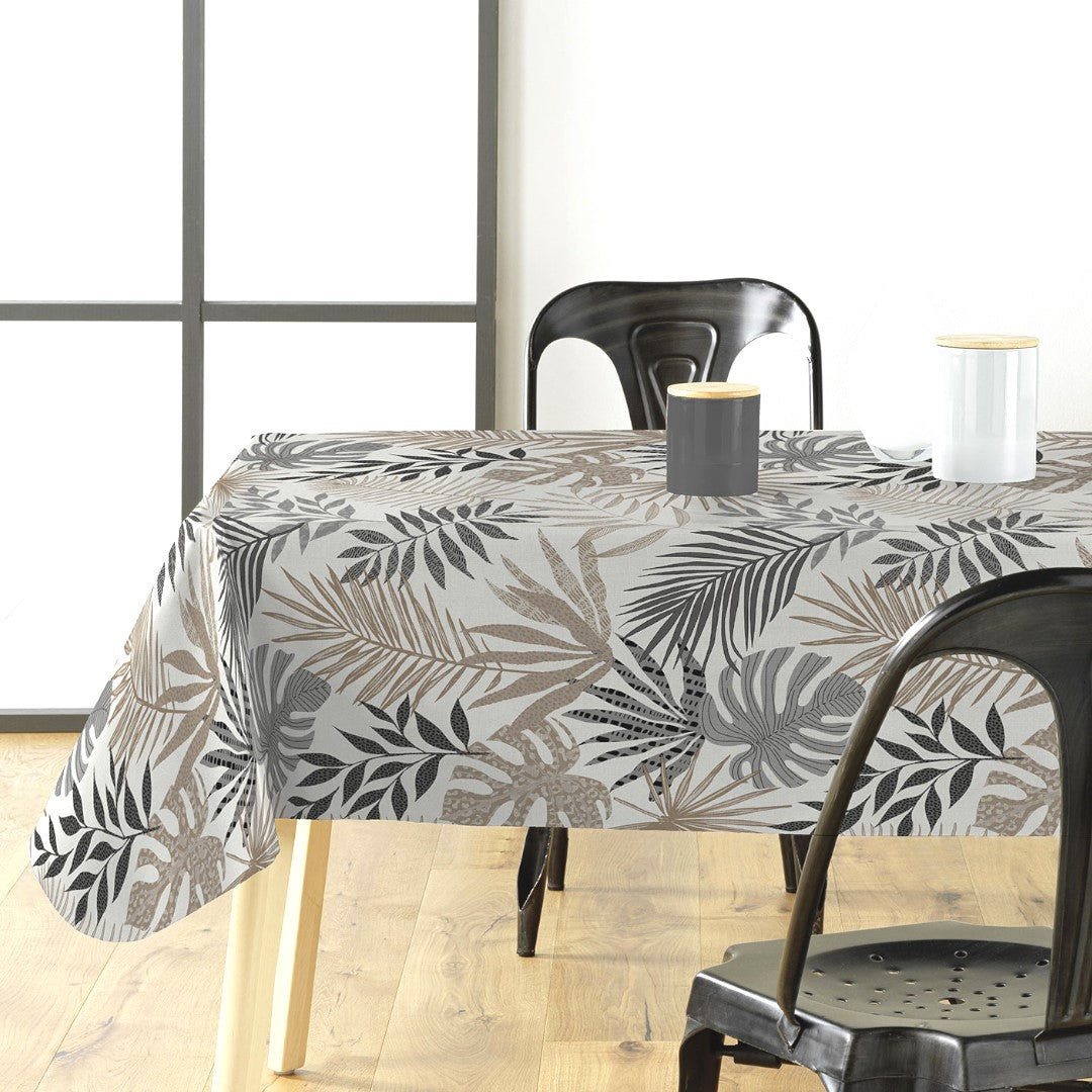 Gardenia voksduk med tropiske blader på bord