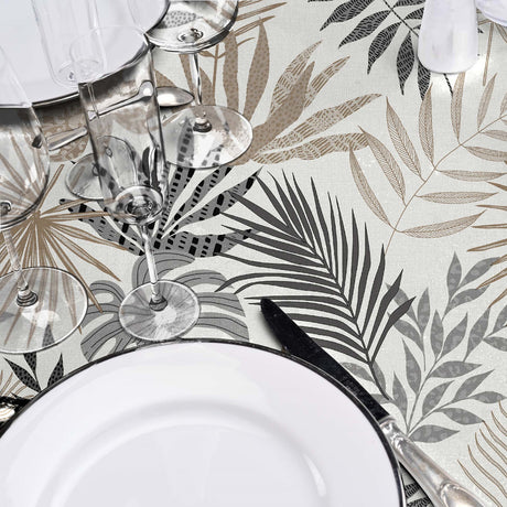 Gardenia voksduk med tropiske blader med borddekking