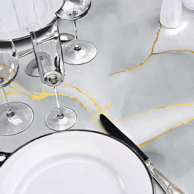 Textilia Glitter Marbrelle – Voksduk med marmoreffekt, gyldne årer og glitterdetaljer