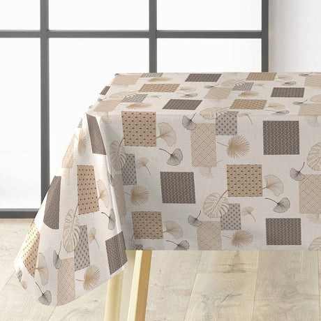 Textilia Glitter Rialto – Voksduk med blader og firkanter, hjørne