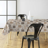 Textilia Glitter Rialto – Voksduk med blader og firkanter, i miljø