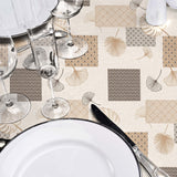 Textilia Glitter Rialto – Voksduk med blader og firkanter, med oppdekking