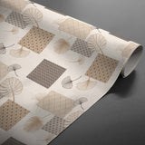 Textilia Glitter Rialto – Voksduk med blader og firkanter, rullet