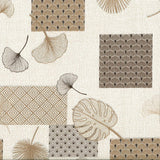 Textilia Glitter Rialto – Voksduk med blader og Art Deco-inspirerte firkanter