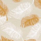 Textilia Glitter Sarina – Voksduk vakre fjær i sølv‑ og guldeffekt, nærbilde