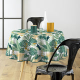 Textilia Guyana – Rund voksduk med blader Ø 155 cm, miljøbilde