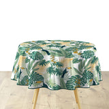 Textilia Guyana – Rund voksduk med blader Ø 155 cm