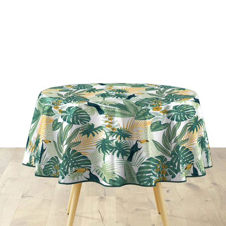 Textilia Guyana – Rund voksduk med blader Ø 155 cm