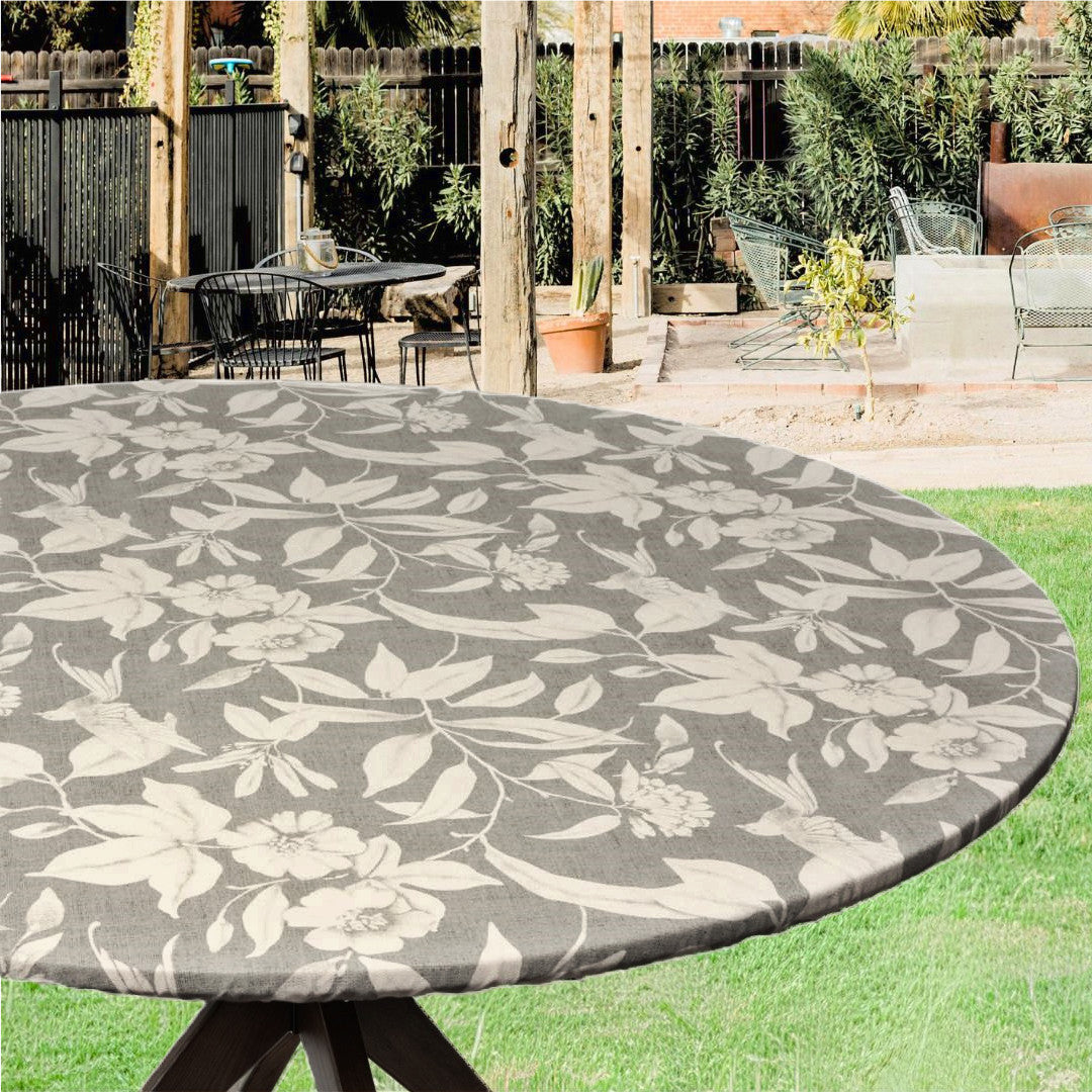 Textilia Miosotis Grey – rund voksduk med strikk