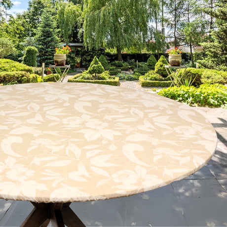 Textilia Miosotis Natur – rund voksduk med strikk