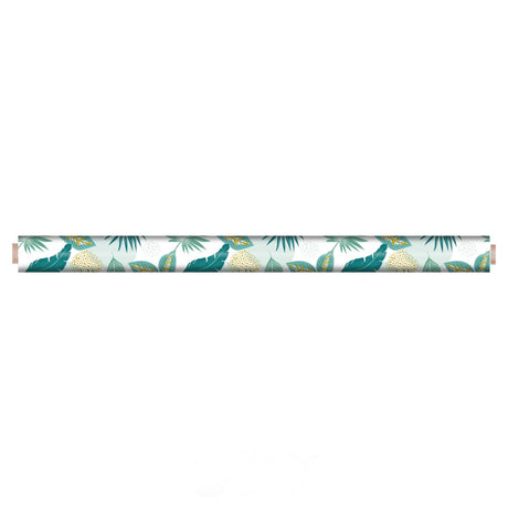 Textilia Plantania Blue – Voksduk med ulike blader, rullet opp