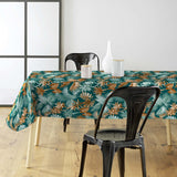 Textilia Riviera Green – Voksduk med flotte tropiske blader, i miljø