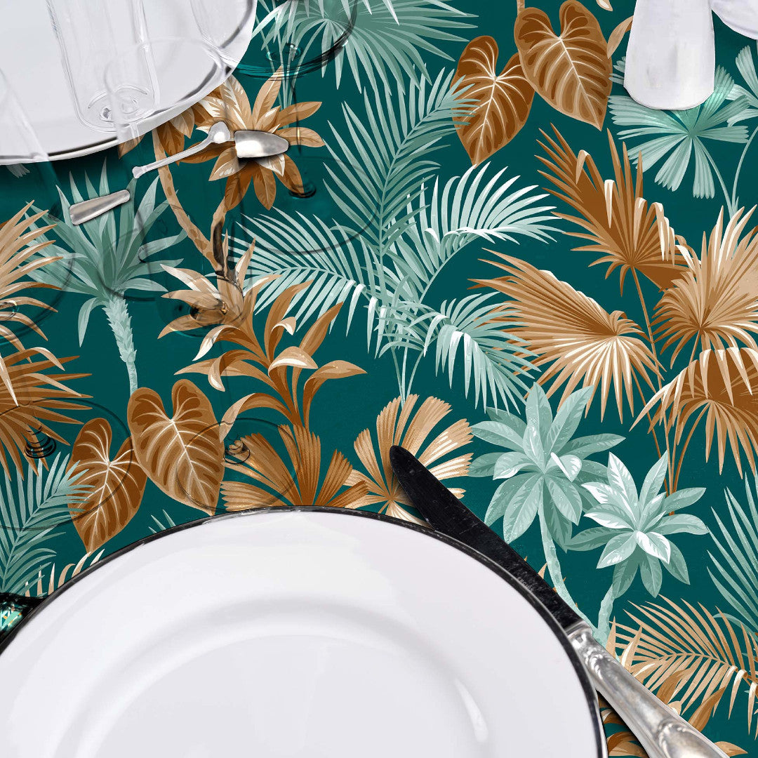 Textilia Riviera Green – Voksduk med flotte tropiske blader, oppdekking