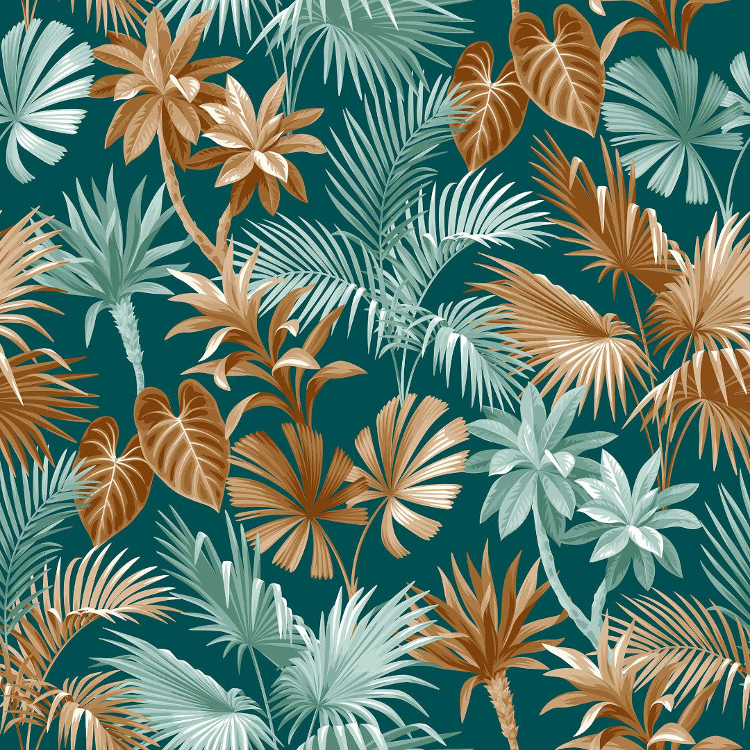 Textilia Riviera Green – Voksduk med flotte tropiske blader