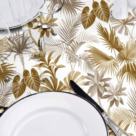 Textilia Riviera Natural – Voksduk med tropiske blader i varme farger