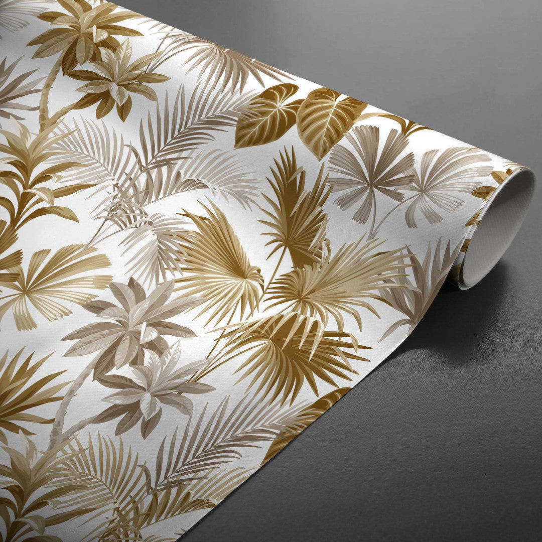 Textilia Riviera Natural – Voksduk med tropiske blader i varme farger