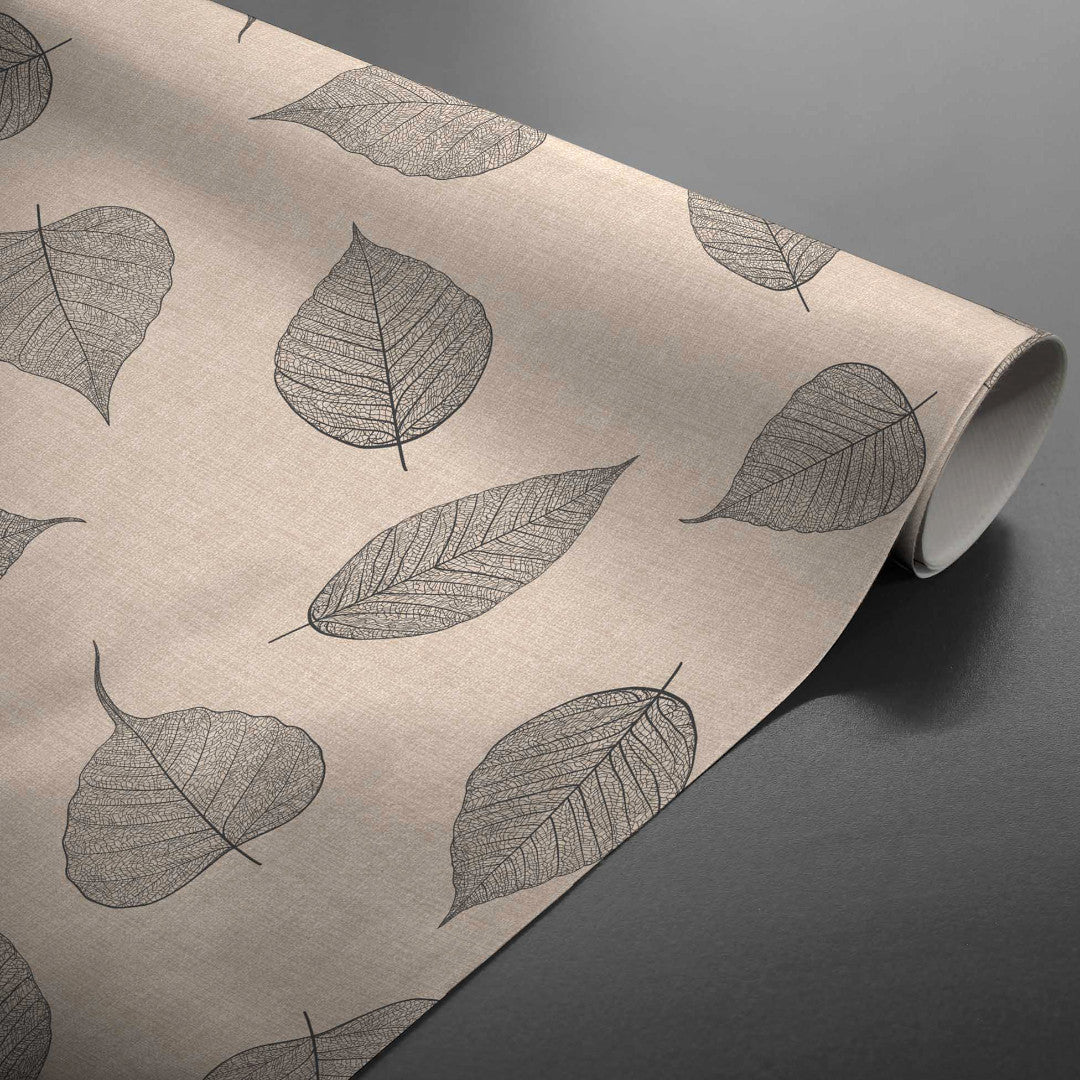 Rullet Textilia Feuillys Linen voksduk med strekblader