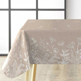 Textilia Fleurs White – Voksduk i hessianlook med hvite blomster og sommerfugler