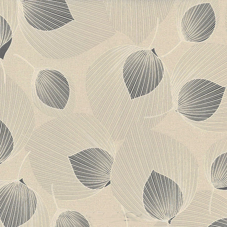 Textilia Helga Grå - Voksduk med spennende bladmønster