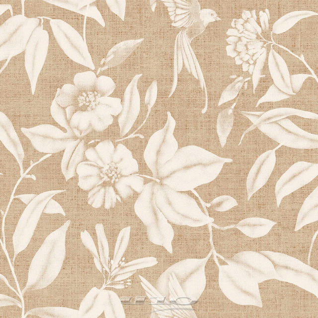 Textilia Miosotis Natur – Voksduk med blader og hørlook