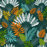 Textilia Panazio Dark – Mørk voksduk med tropiske blader