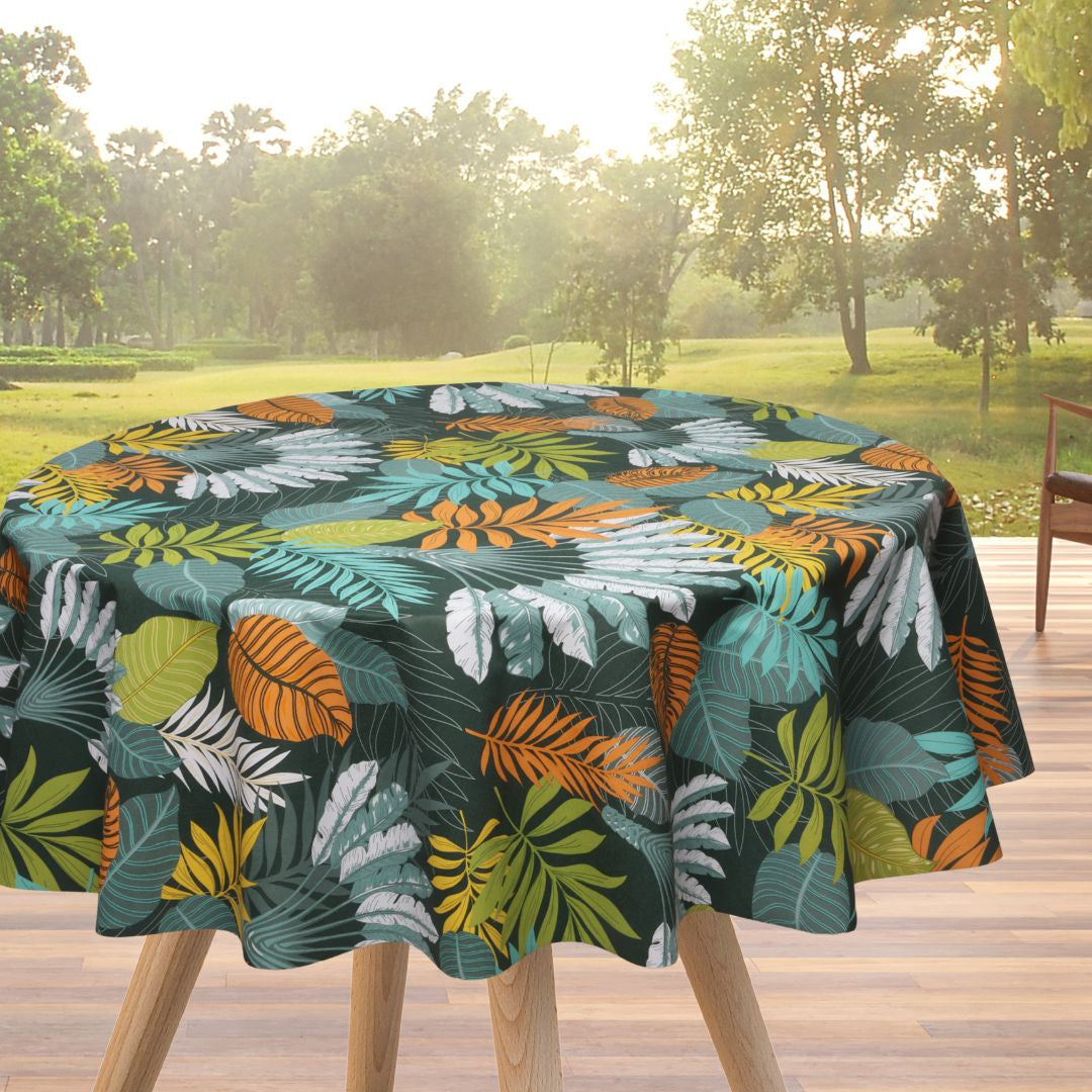 Textilia Panazio Dark – Mørk voksduk med tropiske blader