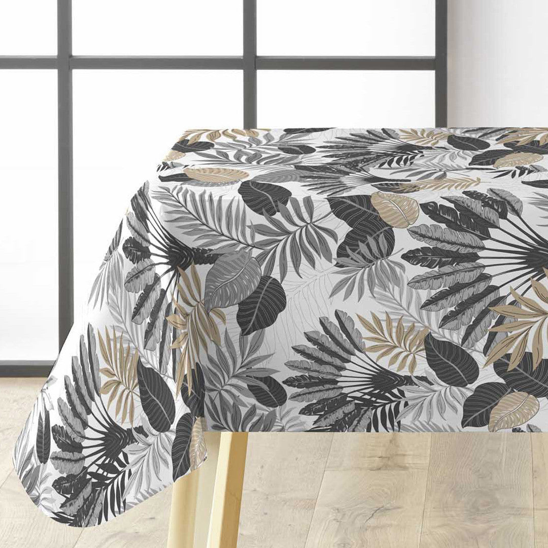 Textilia Panazio Linen – Lys voksduk med tropiske blader