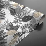 Textilia Panazio Linen – Lys voksduk med tropiske blader