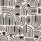 Textilia Pandorine Sort - Voksduk med grafisk mønster