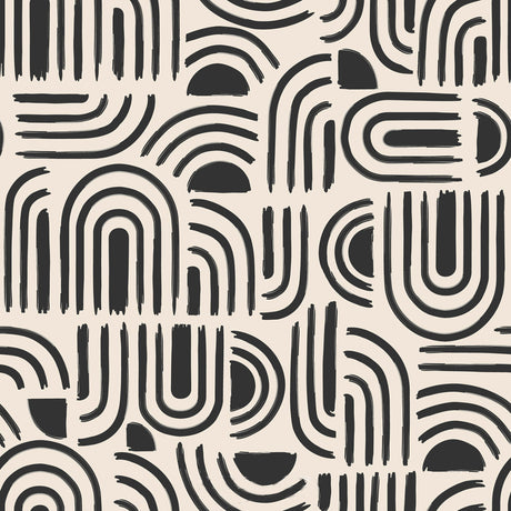 Textilia Pandorine Sort - Voksduk med grafisk mønster