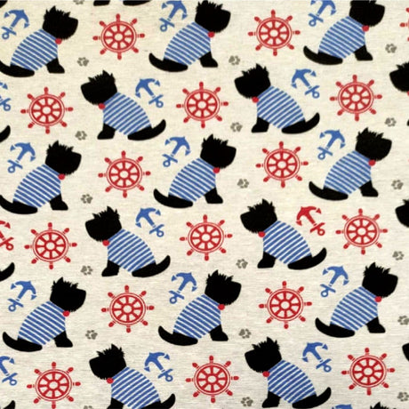 Timon - Akrylduk med søte skotterhunder til sjøs