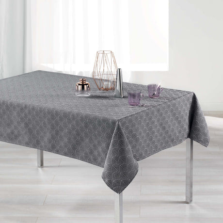Tokio Jacquard Antrasitt 140x250 cm – Damaskduk med flekkavvisende behandling, miljøbilde