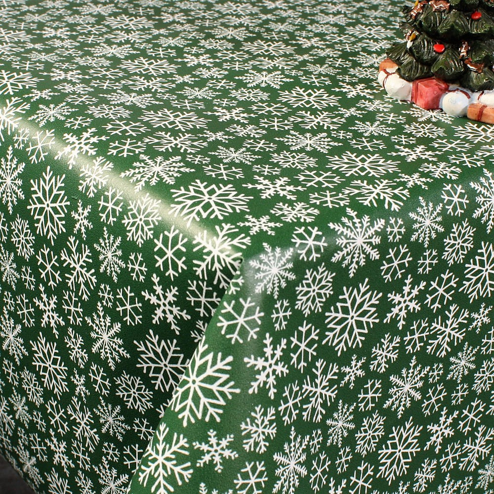 Trend Juleduk – Snøfnugg mørkegrønn