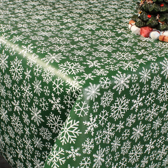 Trend Juleduk – Snøfnugg mørkegrønn