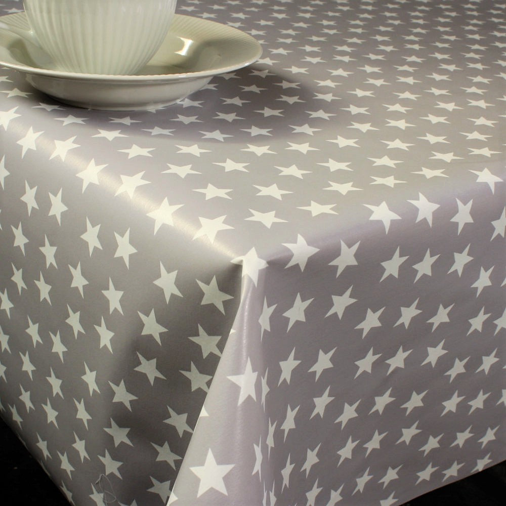 Trend Juleduk – Stjerner Overalt Grå/Hvit