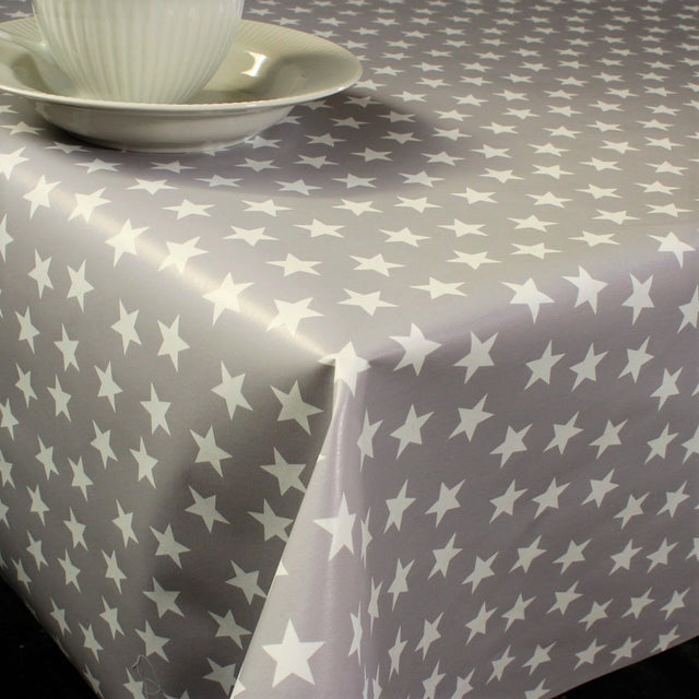 Trend Juleduk – Stjerner Overalt Grå/Hvit