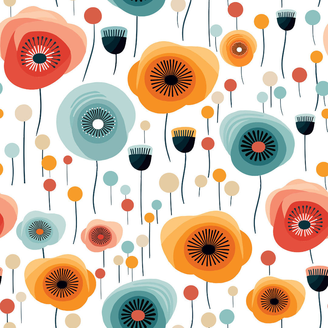 Triano – Retro voksduk et fargerikt og lekent blomstermønster