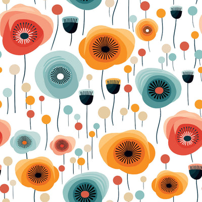 Triano – Retro voksduk et fargerikt og lekent blomstermønster